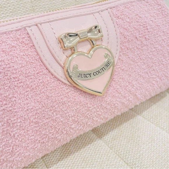 Juicy Couture Pink Tweed Roll Kawaii  Crossbody Purse with Gold Accents NWT - Picture 6 of 7
